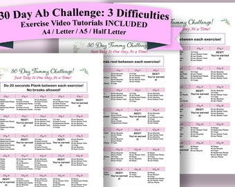 Ab situation Etsy image about Printable 30 Day Ab Challenge referred to as Ab dilemma Etsy